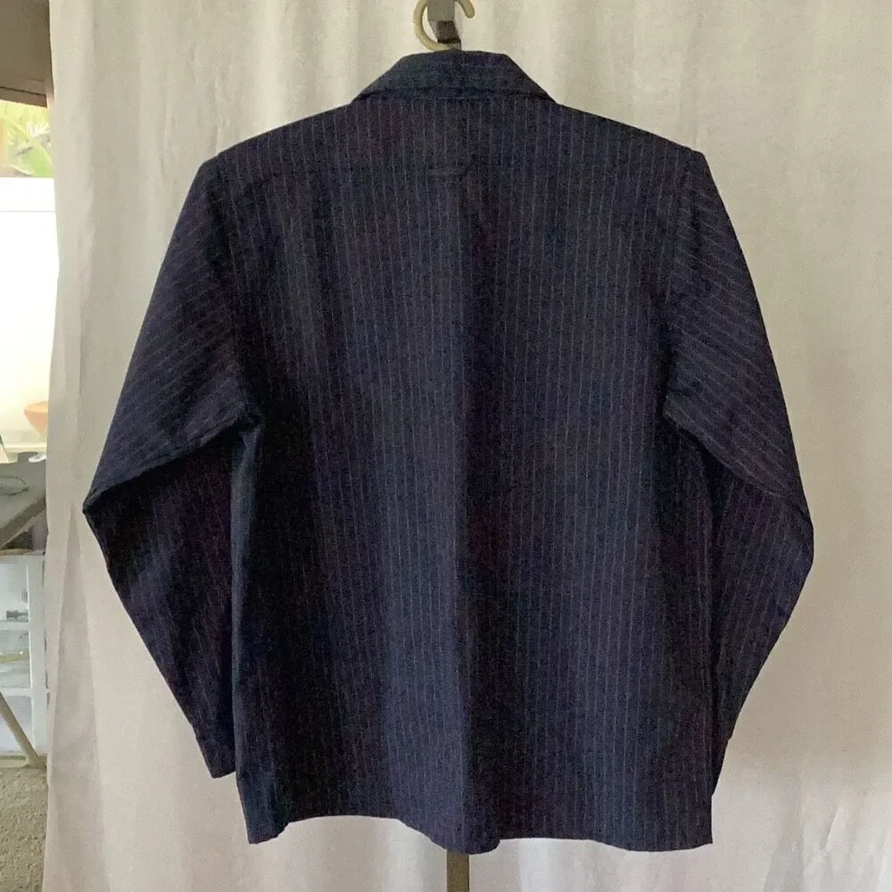 Independent Bar Logo Navy & Red Pinstripe Button Up Shirt Men’s Large - Picture 8 of 10
